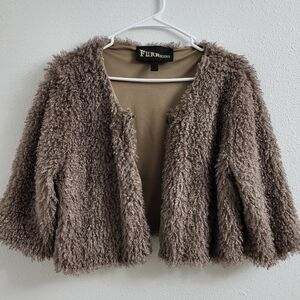 Furrocious Faux Fur Crop Cardigan